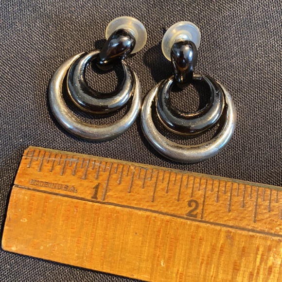 Lia Sophia Black & Silver Drop Earrings - Picture 4 of 6